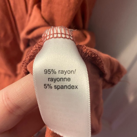 Rust Criss-Cross Back Detailed Stretch Swing Dress - Picture 3 of 4